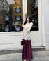 A-Line Satin Long Skirts
